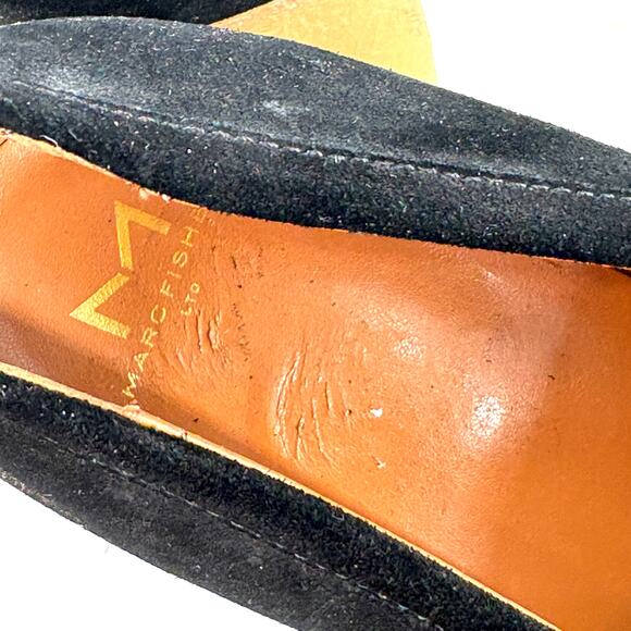 Marc Fisher Lina Platform Loafers 11 Black Suede NWOT Heels Pumps 90s Y2K - Picture 6 of 8